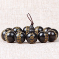 IB6416 Great Compassion Mantra Tibetan Buddhist Scriptures Black Sandalwood Mala Bracelet